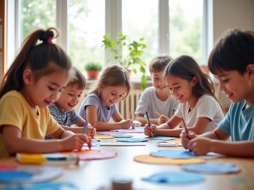 Niños disfrutando de talleres creativos en LumbreArte Creations Valencia